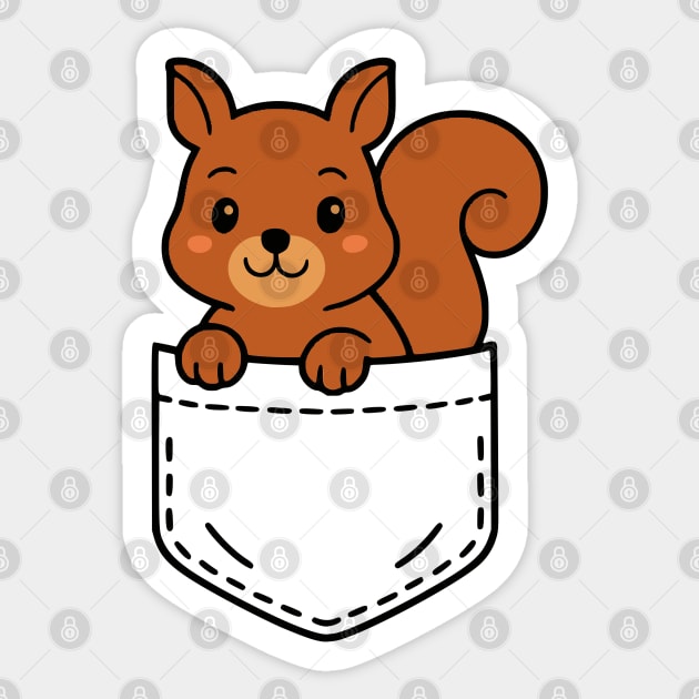Funny Squirrel Pocket Pal Cute Squirrel Forest Animal Sticker by Yesteeyear